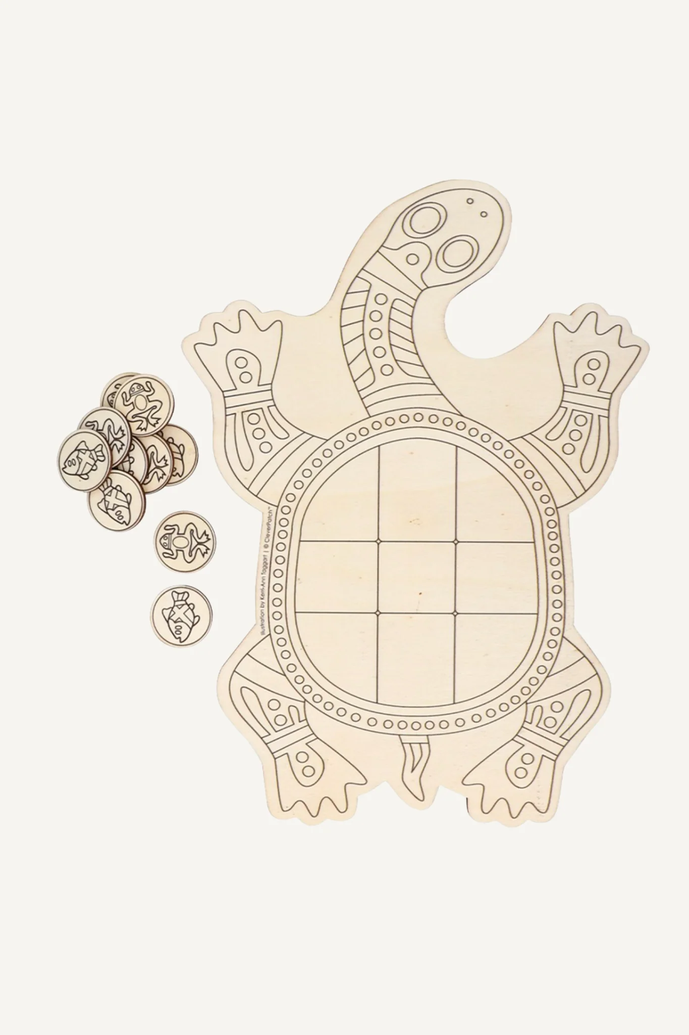 Indigenous Designed Wooden Tic Tac Toe Set - Image 3
